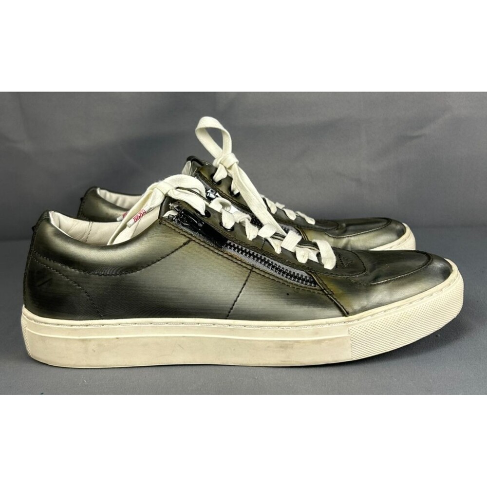 HUGO Hugo Boss Futurism Zip Metallic Olive Green Mens Low Top Sneakers Size 11
